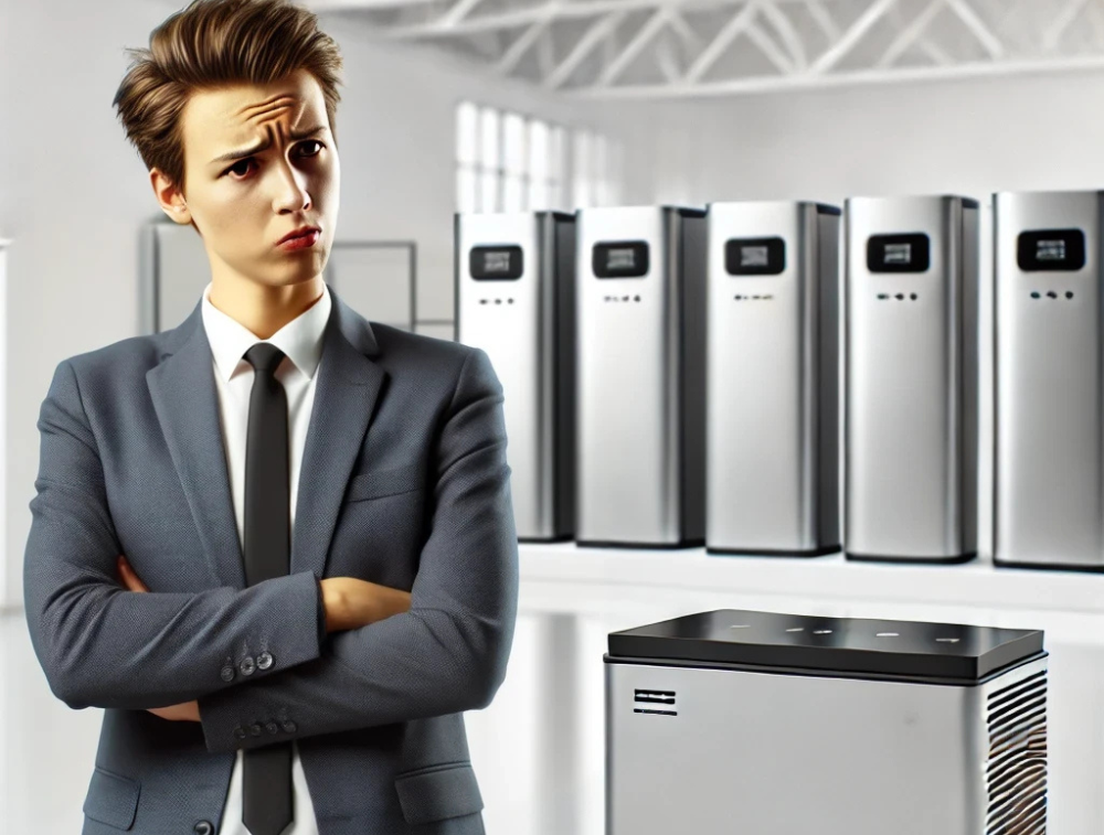 Persoon die een thuisbatterij kopen wilt en op zoek is naar duurzame oplossingen en twijfelt over de opslag capaciteit 5 of 10 of 16 kWh