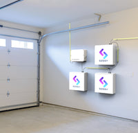 Sessy Thuisbatterijen in Garage - Meerdere units geïnstalleerd in een nette garageopstelling, ideaal voor energieonafhankelijkheid.