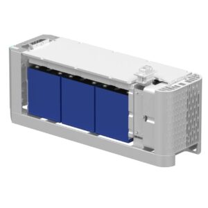 Close-up van aansluitingen en achterkant van een uitbreidingsunit voor thuisbatterijen, veilig en overzichtelijk