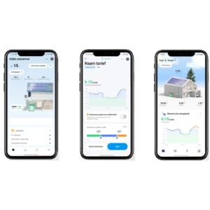 Altilia thuisbatterij AI-app op smartphone – realtime monitoring en slimme aansturing van energieopslag, eenvoudig inzicht in batterijstatus en verbruik