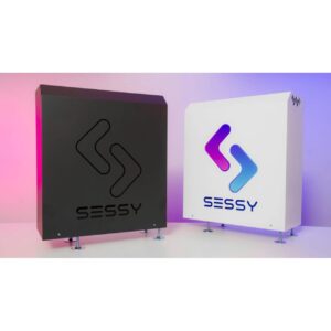 Sessy thuisbatterij in zwart en wit – stijlvolle energieopslag met uniek design, geschikt voor elk modern huishouden en compatibel met zonnepanelen